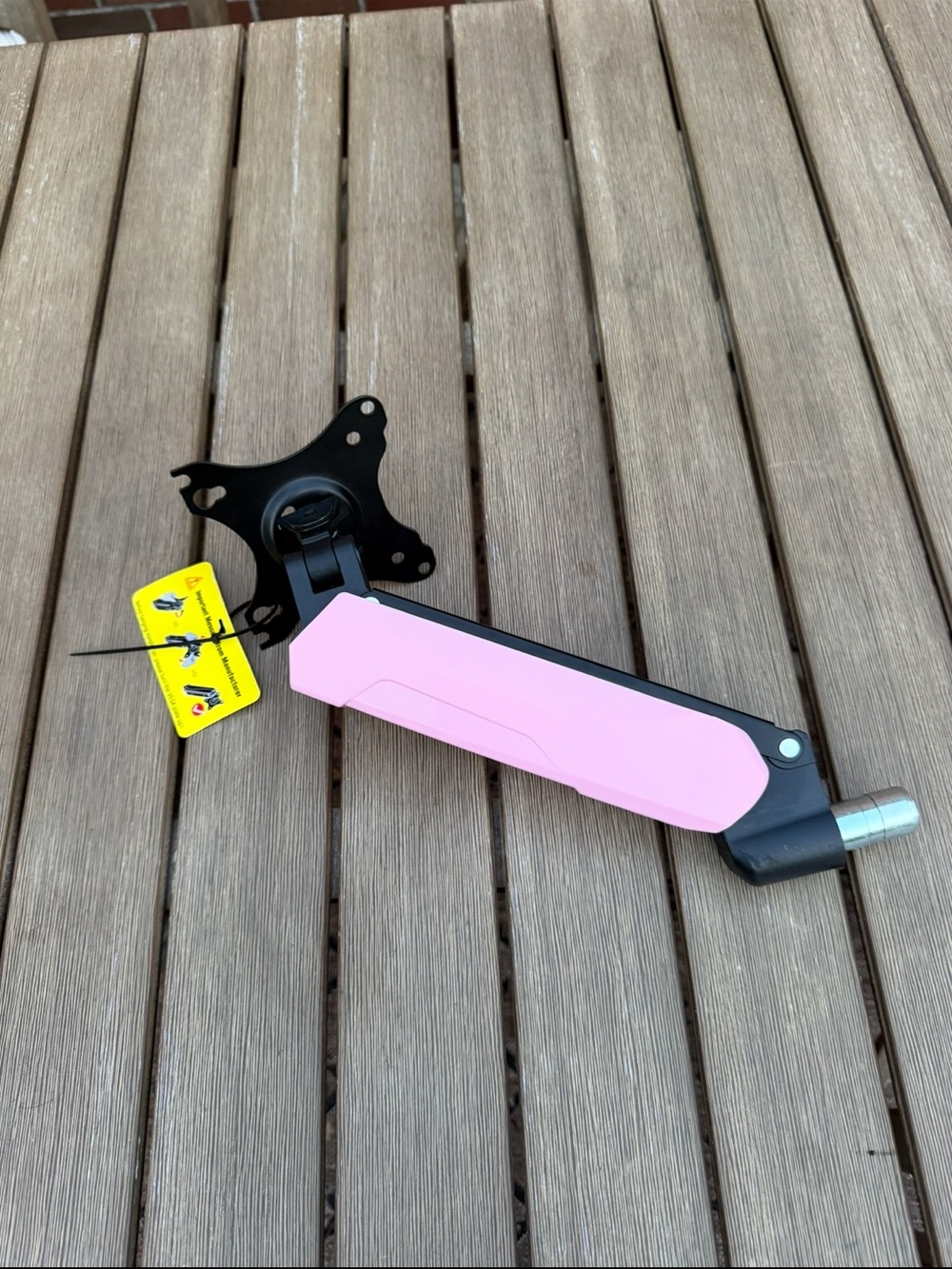 Pink & Black Gas Spring Single Monitor Arm VESA Desk Mount